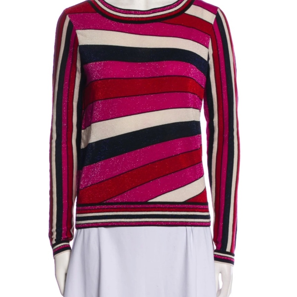 Diane Von Furstenberg Pink and Cream Striped Top